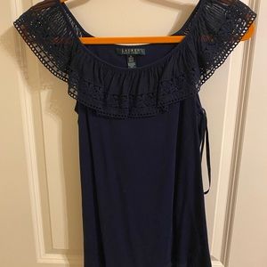 Ralph Lauren Laced trim top. Size Medium
